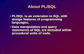 PL/SQL is an extension to SQL with design features of ...