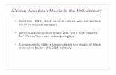 African-American Music in the 19th century