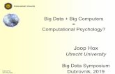 Big Data + Big Computers Computational Psychology?
