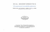 M.Sc. BIOINFORMATICS Proposed modifications