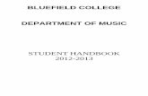 BLUEFIELD COLLEGE DEPARTMENT OF MUSIC