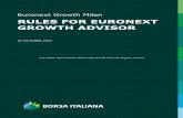 RULES FOR EURONEXT GROWTH ADVISOR