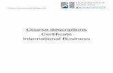 Course descriptions Certificate International Business