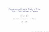 Contemporary Financial Topics of China Topic 1 China's ...