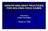 IDENTIFYING BEST PRACTICES FOR SOLVING COLD CASES