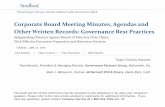 Corporate Board Meeting Minutes, Agendas and Other Written ...