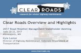 Clear Roads Overview and Highlights - Transportation