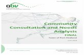 Community Consultation and Needs Analysis