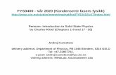 FYS3400 - Vår 2020 (Kondenserte fasers fysikk)