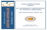 CASH COMPLIANCE AUDIT: OC COMMUNITY RESOURCES/ OC