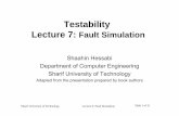 Testability LtLecture 7: Fault Simulation