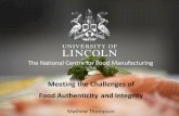 Meeting the Challenges of Food Authenticity and Integrity