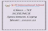 Class VI SCIENCE Specimen Copy Year- 2020-21