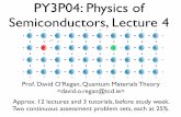 PY3P04: Physics of Semiconductors, Lecture 4
