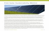 First Solar Sustainability Metrics