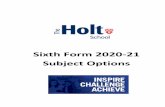 Sixth Form 2020-21 Subject Options - Holt School