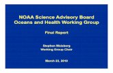 NOAA Science Advisory Board Oceans and Health Working Group