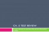 Ch. 5 Test Review - Moore Public Schools