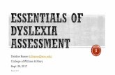 Assessment of Dyslexia Ramer - College of William & Mary