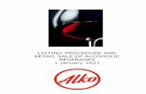 LISTING PROCEDURE AND RETAIL SALE OF ALCOHOLIC ... - Alko