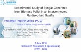 Experimental Study of Syngas Generated from Biomass Pellet ...