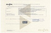 RINA - Certificate of approval of manufacturers of materials
