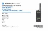 MOTOTRBO DP2600/DP2600e Limited Keypad Portable Radio …