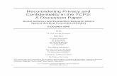 Reconsidering Privacy and Confidentiality in the TCPS: A ...