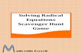 Solving Radical Equations Scavenger Hunt Game