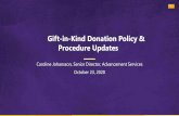 Gift-in-Kind Donation Policy & Procedure Updates