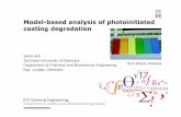 Model-based analysis of photoinitiated coating degradation
