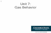 Unit 7: Gas Behavior