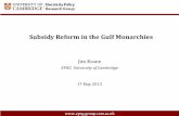 Subsidy Reform in the Gulf Monarchies