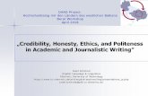 „Credibility, Honesty, Ethics, and Politeness in Academic ...