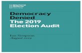 Democracy Denied The 2019 Election Audit
