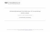 Undergraduate Certificate in Coaching 2021-2022