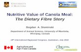 Nutritive Value of Canola Meal: The Dietary Fibre Story