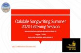 Oakdale Songwriting Summer 2020 Listening Session