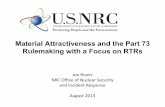 Material Attractiveness and the Part 73 Rulemaking with a ...