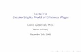 Lecture 4 Shapiro-Stiglitz Model of Efficiency Wages