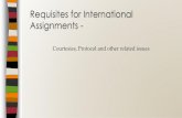 Requisites for International Assignments