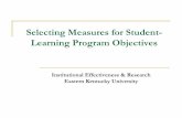Selecting Measures for Student- Learning Program Objectives
