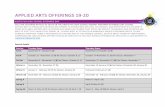 APPLIED ARTS OFFERINGS 19-20