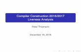 Compiler Construction 2016/2017 Liveness Analysis