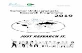 Summer Undergraduate Research Programme 2019