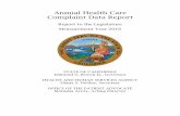 Annual Health Care Complaint Data Report