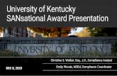 University of Kentucky SANsational Award Presentation