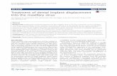 Treatment of dental implant displacement into the ...