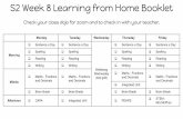Wellbeing Sentence a Day S2 Week 8 Learning from Home Booklet