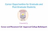 Career Opportunities for Graduate and Post-Graduate Students